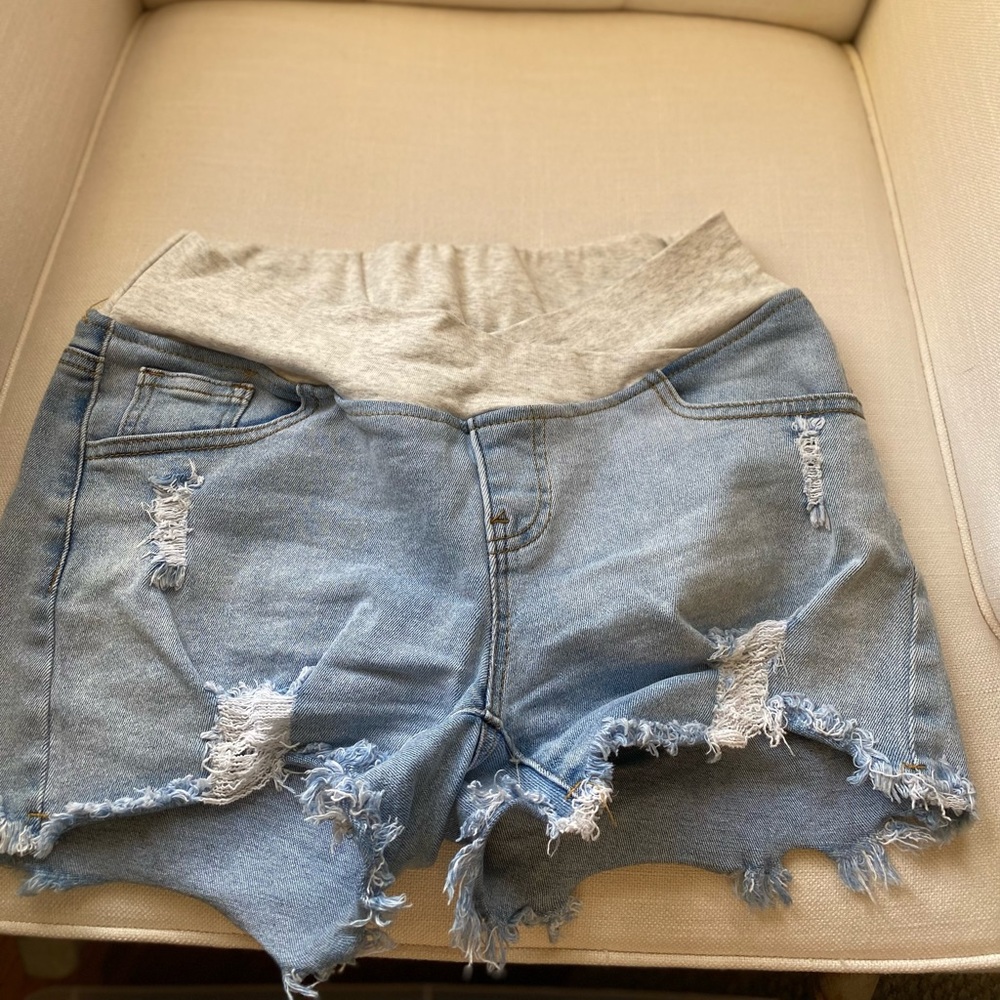 V VOCNI Maternity Women's Maternity Denim Shorts